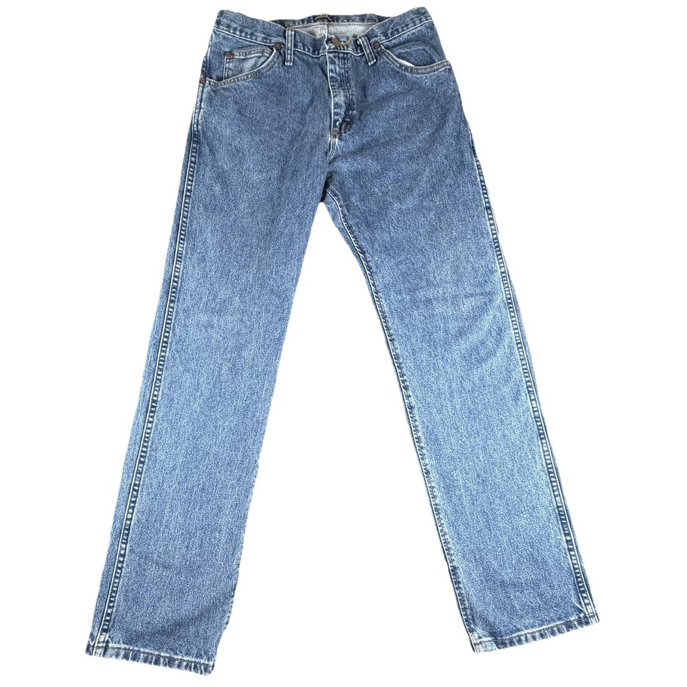 Wrangler Cowboy Cut Jeans Mens 33x34 Medium Wash Blue Straight Denim 47MWZ